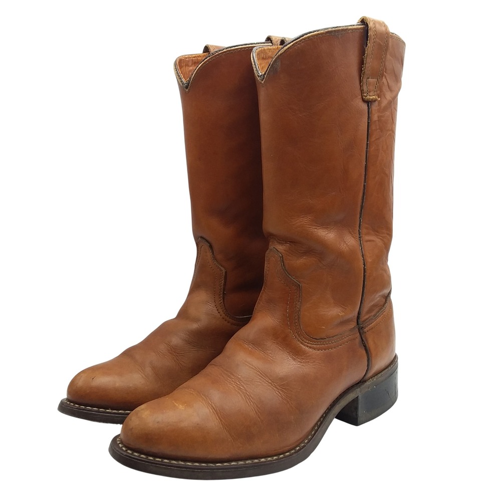 Vintage Acme Mens 9 D Brown Leather Cowboy Western Boots USA